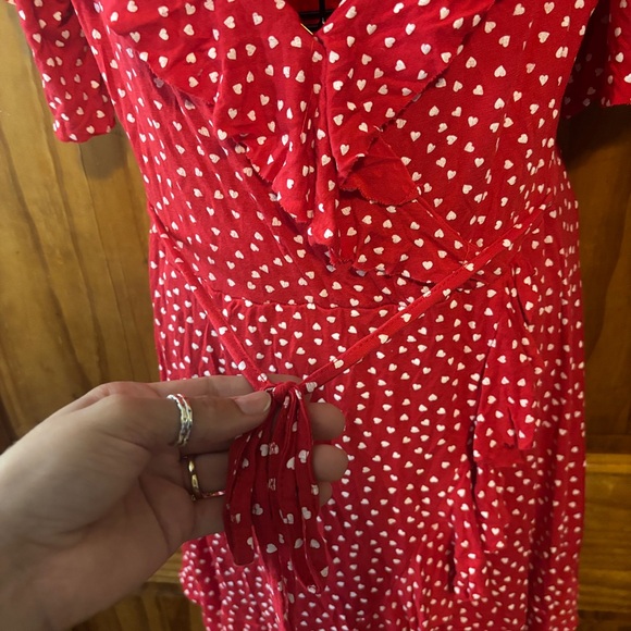 Boohoo Red Dress with White Dots - Picture 4 of 8